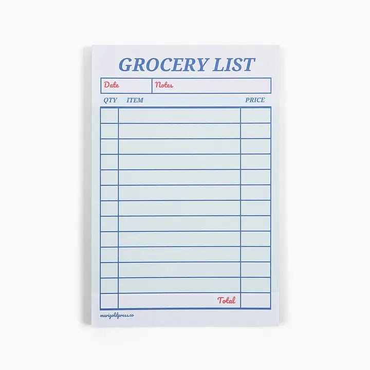 Guest Check Notepad Grocery List