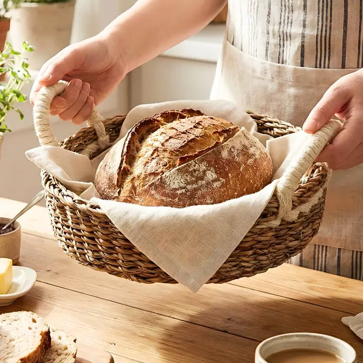 Handwoven Savar Round Bread Basket