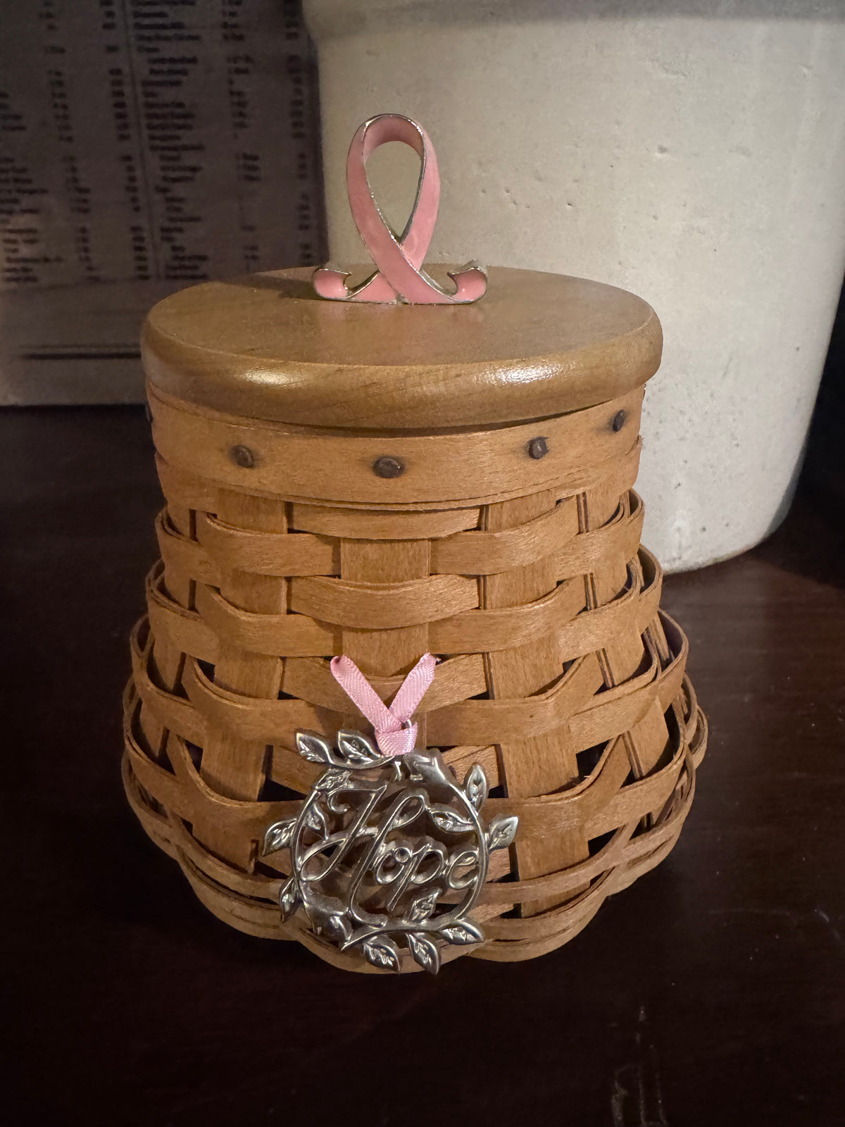 2012 Longaberger Horizon of Hope Basket Set with Lid, Tag & Pamphlet