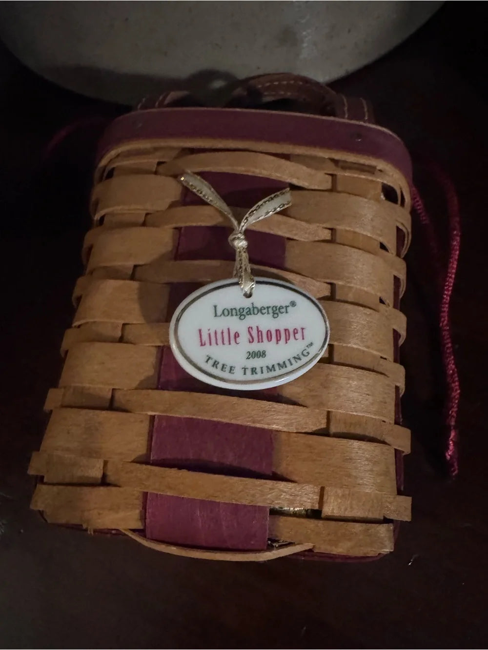 Longaberger 2008 Tree Trimming Little Shopper Basket