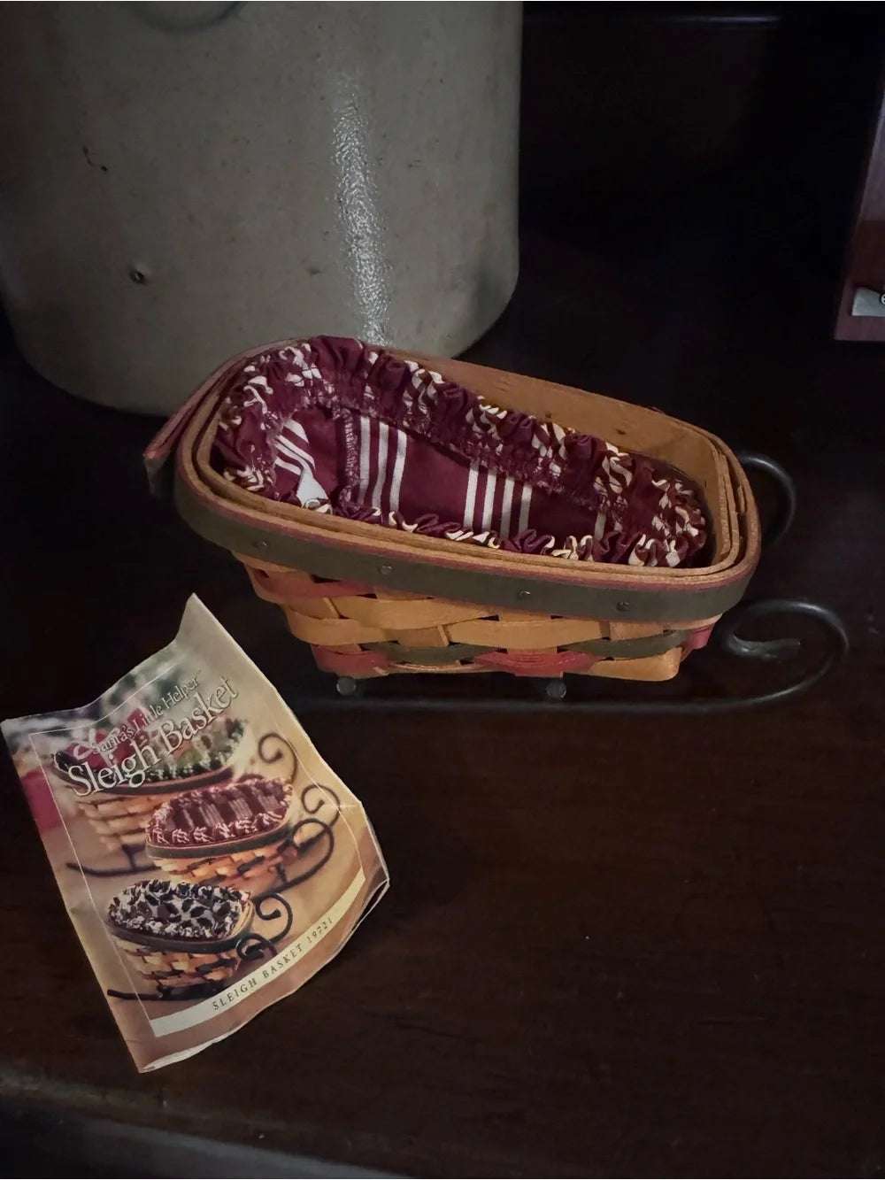 Longaberger Vintage 1999 Santa's Little Helper Sleigh Basket