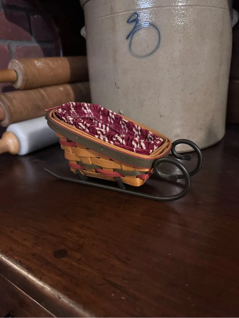 Longaberger Vintage 1999 Santa's Little Helper Sleigh Basket