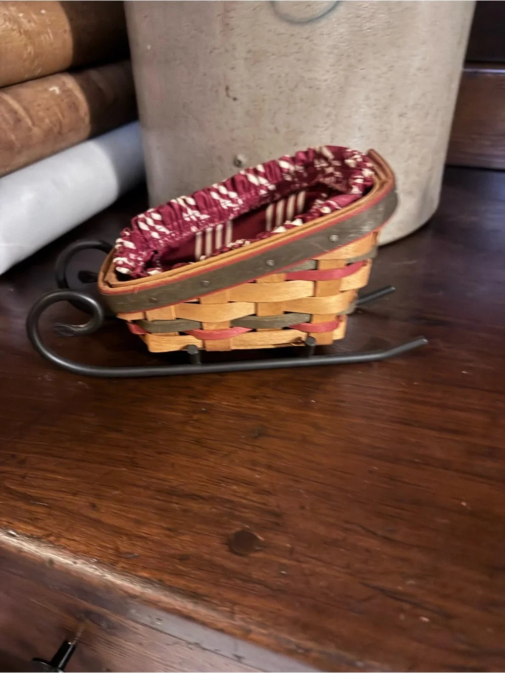 Longaberger Vintage 1999 Santa's Little Helper Sleigh Basket