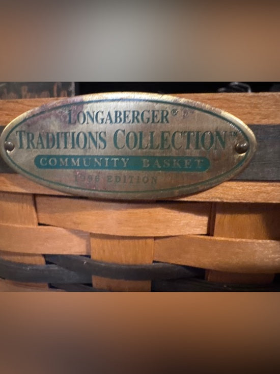Vintage 1996 Longaberger Traditions Collection Community Basket Liner Protector